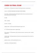 CHEM 103 FINAL EXAM  QUESTIONS & ANSWERS VERIFIED 100% CORRECT