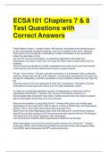 Bundle For ECSA101 Chapters 7 & 8 Test Questions with Correct Answers