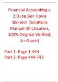 Solutions Manual for Financial Accounting v. 2.0 Joe Ben, Hoyle Skender (All Chapters, 100% Original Verified, A+ Grade) 