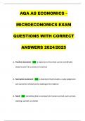 AQA AS ECONOMICS – MICROECONOMICS EXAM QUESTIONS WITH CORRECT ANSWERS 2024/2025