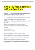 EXSS 180 Final Exam with A Grade Solutions