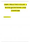 CRPC PRACTICE EXAM  2 WITH QUESTIONS AND ANSWERS 2