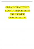 CT-DMV-PERMIT-TEST-EXAM WITH QUESTIONS AND ANSWERS GUARANTEED A+