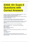 EXSS 181 Exam II Questions with Correct Answers