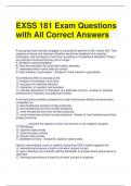 EXSS 181 Exam Questions with All Correct Answers