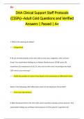 DHA Clinical Support Staff Protocols  (CSSPs)--Adult Cold Questions and Verified  Answers | Passed | A+