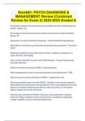 Nurs661: PSYCH DIAGNOSIS & MANAGEMENT Review (Combined Review for Exam 2) 2024-2025 Graded A