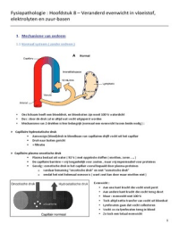 Fysiopathologie : H8 samenvatting - oedeem en levercirrose