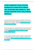 ATI RN COMMUNITY HEALTH RETAKE EXAM(ACTUAL EXAM) WITH CORRECT 100+ QUESTIONS AND CORRECTLY  WELL DEFINED ANSWERS LATEST 2024 ALREADY GRADED A+ 