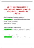 NR 599 | NR599 FINAL EXAM | QUESTIONS AND ANSWERS GRADED A+ | LATEST 2024 | CHAMBERLAIN COLLEGE