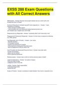 EXSS 288 Exam Questions with All Correct Answers