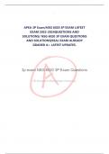 APEA 3P Exam/NSG 6020 3P EXAM LATEST EXAM 2022-2024QUESTIONS AND SOLUTIONS/ NSG 6020 3P EXAM QUESTIONS AND SOLUTIONS|REAL EXAM ALREADY GRADED A+ LATEST UPDATES. 