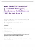 FAML 400 Final Exam Version 2 (Latest 2023/ 2024 Update) Questions and Verified Answers| 100% Correct| Grade A