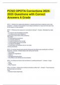 FCSO OPOTA Corrections 2024-2025 Questions with Correct Answers A Grade