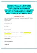 MN553 FINAL EXAMS 1 & 2 LATEST  2024/2025 EACH EXAM CONTAINS 100  QUESTIONS AND 100% CORRECT  ANSWERS WITH UNIT 5, 6 & 7 QUIZZES/ MN  553 ADVANCED PHARMACOLOGY FINAL  EXAM TEST BANK 2024 (BRAND NEW!!)