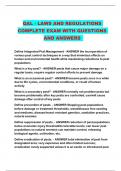 QAL - LAWS AND REGULATIONS COMPLETE EXAM WITH QUESTIONS AND ANSWERS 