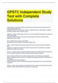 GPSTC Independent Study Test with Complete Solutions