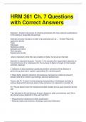 HRM 361 Ch. 7 Questions with Correct Answers