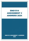 ENG1514 ASSIGNMENT 3 ANSWERS 2024 