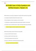 NUR 408: Exam 4 EAQs Questions and  Verified Answers | Passed | A+ 