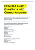 HRM 361 Exam 1 Questions with Correct Answers