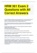 HRM 361 Exam 2 Questions with All Correct Answers