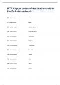 IATA Airport codes of destinations within the Emirates network Latest  Complete Solution Guide With Answers All Correct.