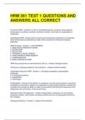 HRM 361 TEST 1 QUESTIONS AND ANSWERS ALL CORRECT