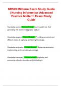 NR599 Midterm Exam Study Guide | Nursing Informatics Advanced Practice Midterm Exam Study Guide