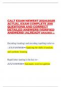 CALT EXAM NEWEST 2024-2025 ACTUAL EXAM COMPLETE 200 QUESTIONS AND CORRECT DETAILED ANSWERS (VERIFIED ANSWERS) |ALREADY GRADED A+