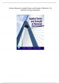 Solution Manual for Applied Statics and Strength of Materials, 7th edition by George Limbrunne