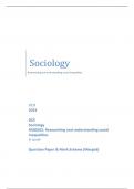 OCR 2023  GCE Sociology H580/02: Researching and understanding social inequalities A Level  Question Paper & Mark Scheme (Merged)