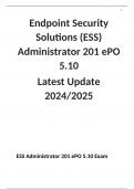 Endpoint Security Solutions (ESS) Administrator 201 ePO 5.10  Latest Update 2024/2025