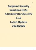 Endpoint Security Solutions (ESS) Administrator 201 ePO 5.10  Latest Update 2024/2025