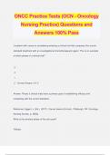 ONCC Practice Tests (OCN - Oncology Nursing Practice) Questions and Answers 100% Pass