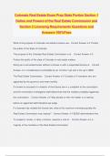 Colorado Real Estate Exam Prep State Portion Section 1 Duties and Powers of the Real Estate Commission and Section 2 Licensing Requirements Questions and Answers 100%Pass