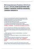 RN Comprehensive Predictor 2019 Form B and C ACTUAL EXAM QUESTIONS AND CORRECT ANSWERS (VERIFIED ANSWERS) |ALREADY GRADED A+   a. Repeated acts of unlawful Behavior b. Suspicious demeanor c. Seductive Behavior d. Lack of remorse - CORRECT ANSWER c. Seduct