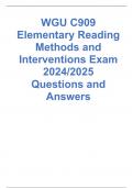 WGU C909 Elementary Reading Methods and Interventions Exam 2024/2025 Questions and Answers