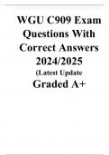 WGU C909 Exam Questions With Correct Answers 2024/2025  (Latest Update  Graded A+