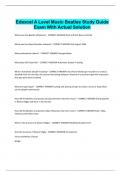 Edexcel A Level Music Beatles Study Guide  Exam With Actual Solution