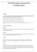 ATI RN Dosage Calculations Fundamentals  questions with detailed answers (graded A+)