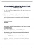 A Level Music: Debussy Key Terms + Wider  Listening Exam