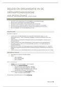 samenvatting 'Beleid en organisatie in de orthopedagogische hulpverlening' (P0X23a)