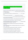 7th grade Culinary Arts Final Exam Study Guide with complete solutions