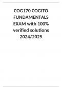 COG170 COGITO FUNDAMENTALS EXAM with 100% verified solutions 2024/2025