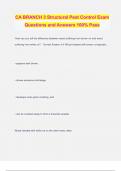 CA BRANCH 3 Structural Pest Control Exam Questions and Answers 100% Pass