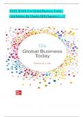 TEST BANK For Global Business Today, 12th Edition By Charles Hill, Verified Chapters 1 - 17, Complete Newest Version