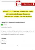 WGU C232 Objective Assessment Exam Intro to Human Resources Management Expected 2024 Test Questions and Answers (2024 / 2025) (Verified Answers)