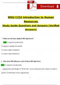 WGU C232 Final Exam & Objective Assessment Exam Intro to Human Resources Management 2024 / 2025 Expected Questions and Answers STUDY BUNDLE (COMPLETE PACKAGE)