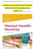 TEST BANK For Neeb's Mental Health Nursing, 6th Edition By Linda M. Gorman, Robynn Anwar, Verified Chapters 1 - 22, Complete Newest Version